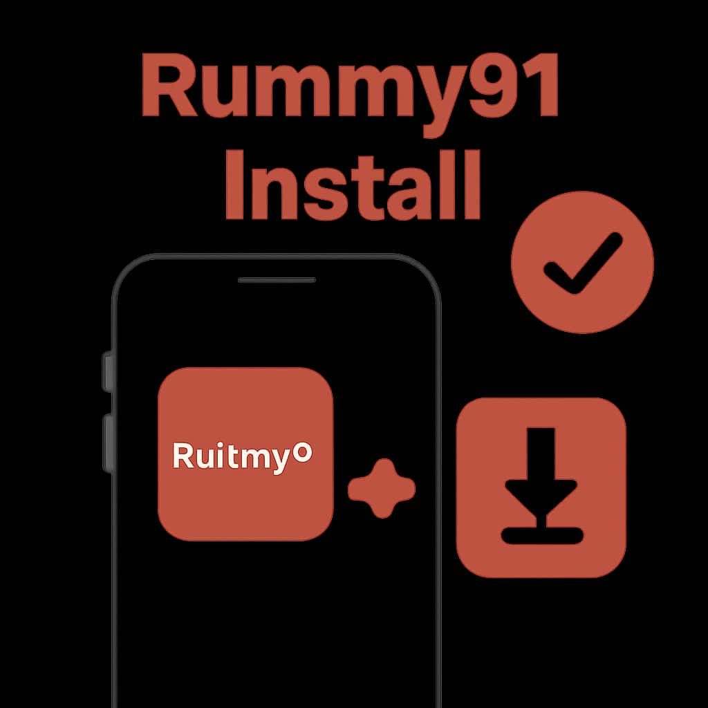 An educational diagram about the installation steps for Rummy91.