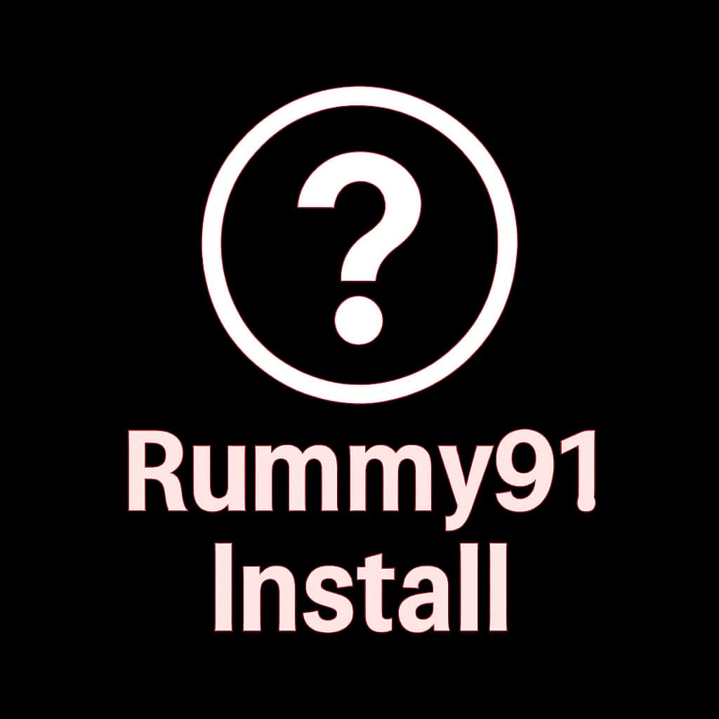 A badge depicting the Rummy91 installation guide.