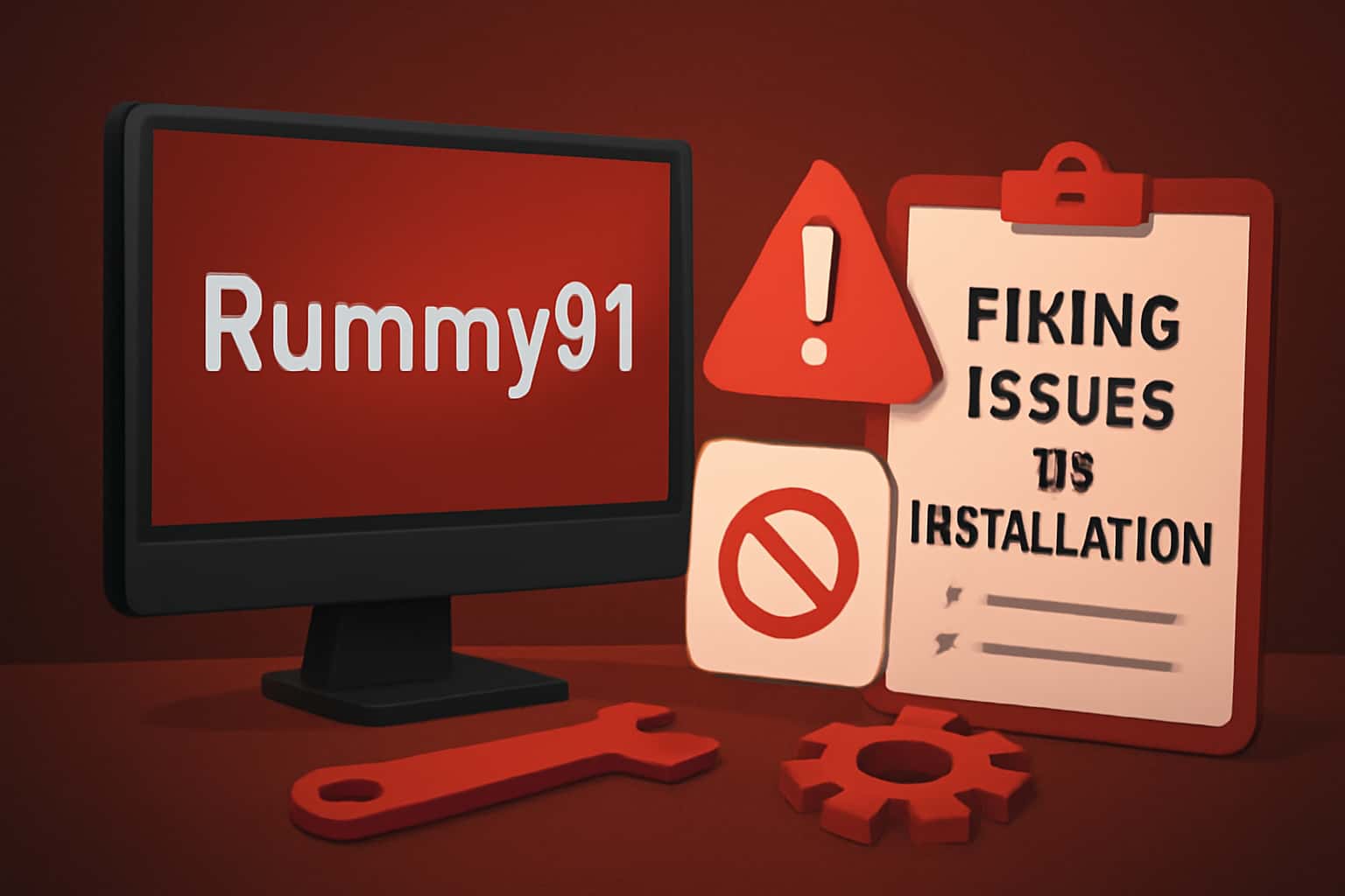 Image illustrating the process of fixing installation issues in the Rummy91 app.