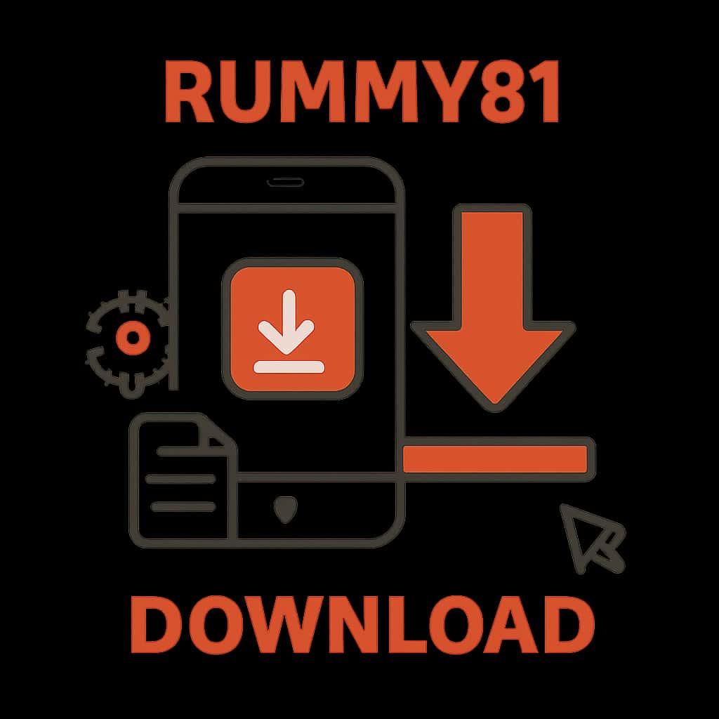 An educational diagram outlining the steps for downloading Rummy91.