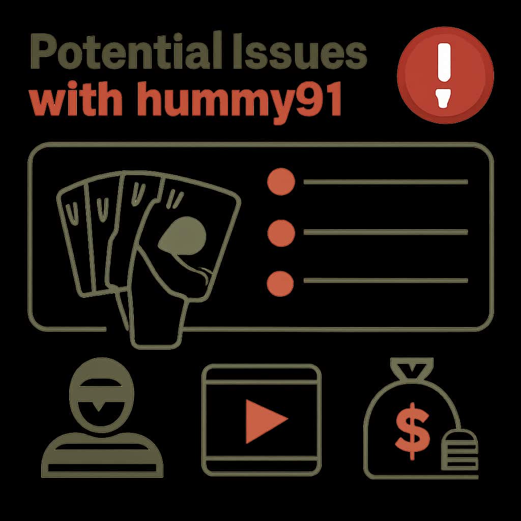 A square illustration detailing potential issues related to Rummy91.