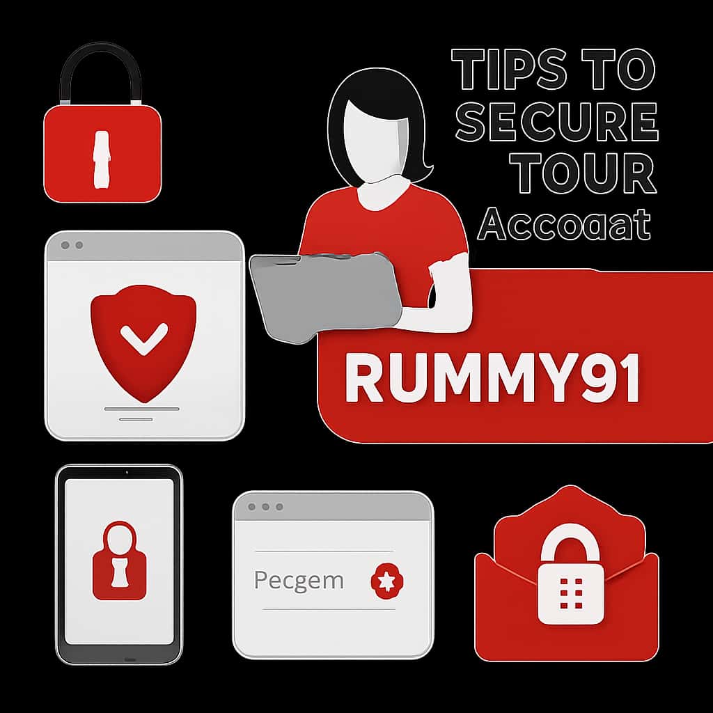 Illustration detailing account security measures for Rummy91.