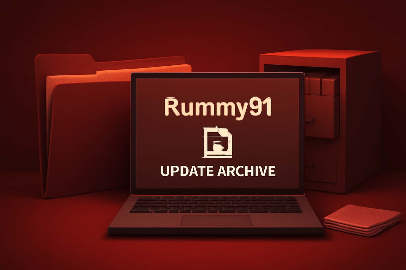 Informational scene showcasing Rummy91 Update Archive with clear text.